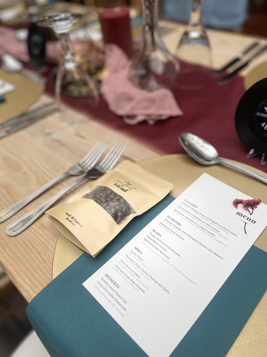 Menu on Table